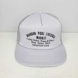 Grey Trucker Hat Mesh Snapback Brandon Pool Livestock Market Logo